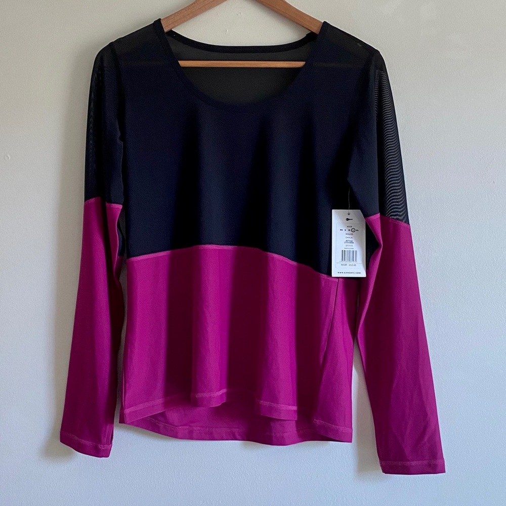 KI PRO NYC BLK SHEER LONG SLEEVE TOP